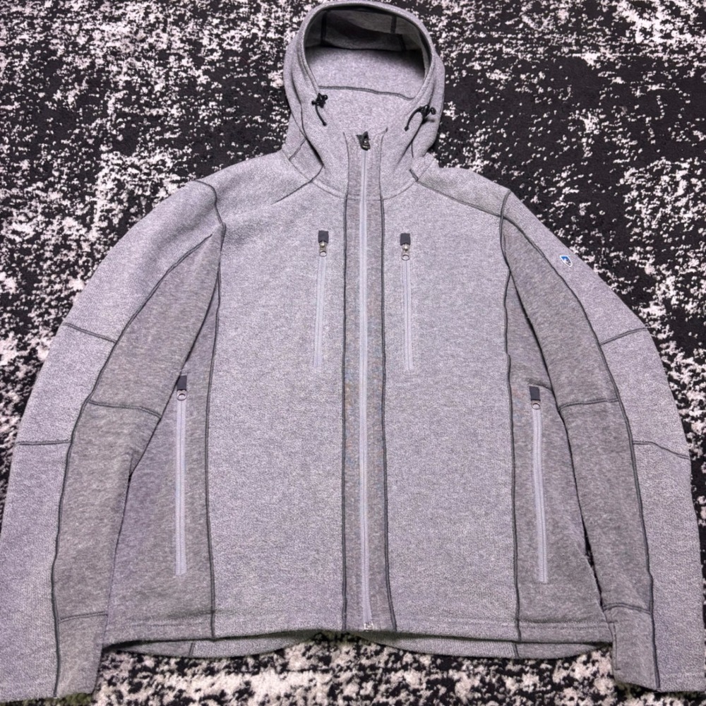 Kuhl Interceptr Full Zip Hoodie Mens Medium Gray Fleece Jacket 3116 F17